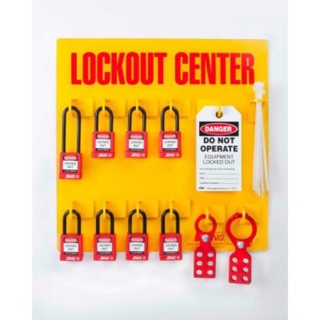 ZING ZING RecycLockout Lockout Station, 8 Padlock, Stocked, 7114 7114